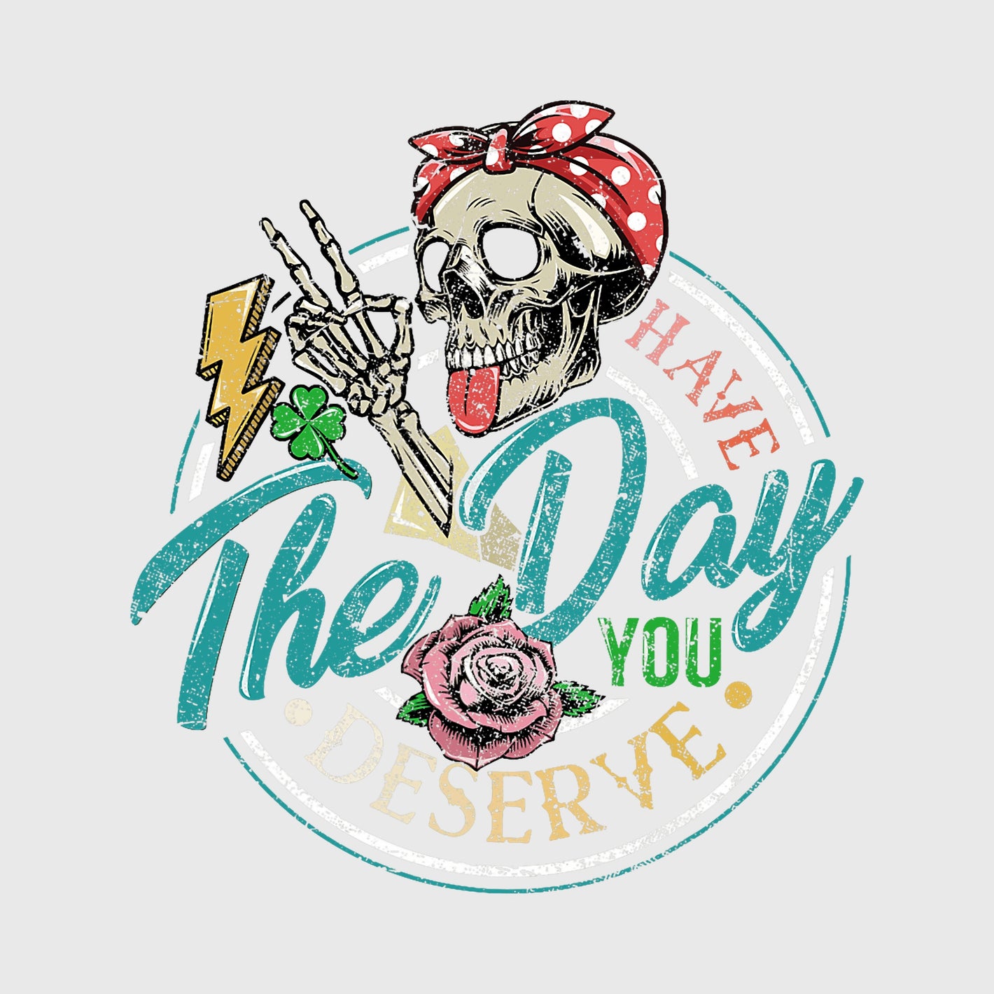 Sassy Lucky Skeleton Transfer