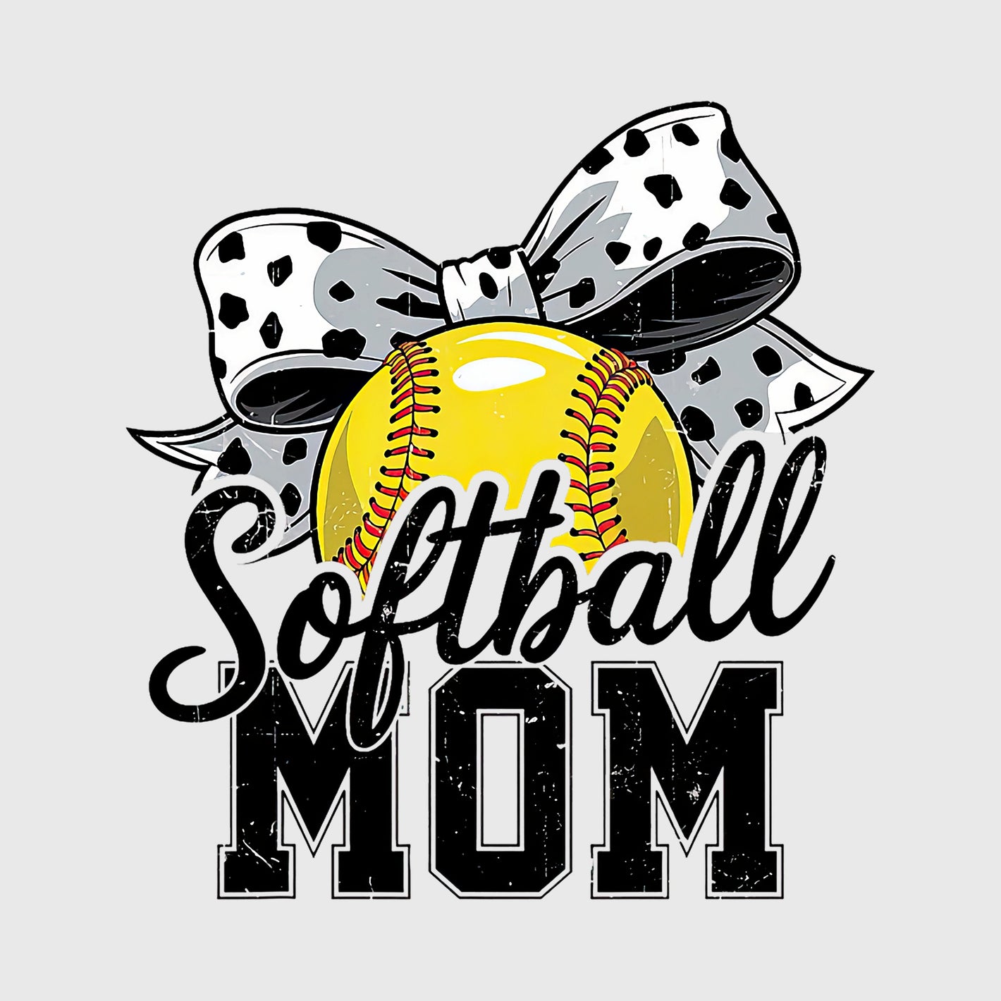 Dalmatian Bow Softball Mom Transfer