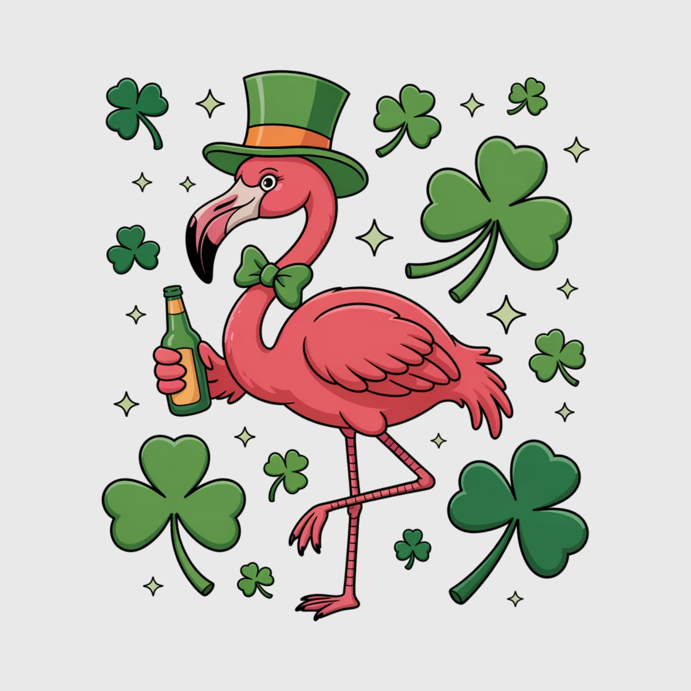 Lucky Flamingo Cheers Transfer
