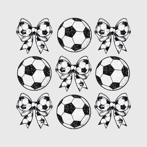 Black and White Bow Soccer Ball Transfer