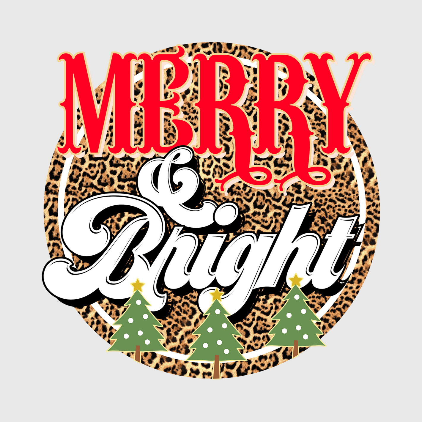 Merry & Bright Christmas Lights Transfer