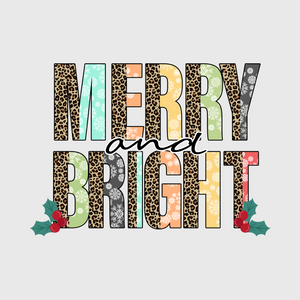 Merry & Bright Christmas Words Transfer