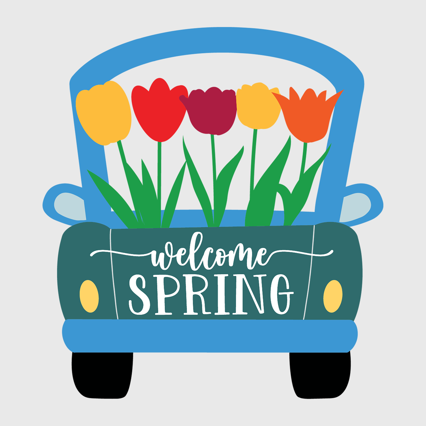 Welcome Spring Flower Pot Transfer