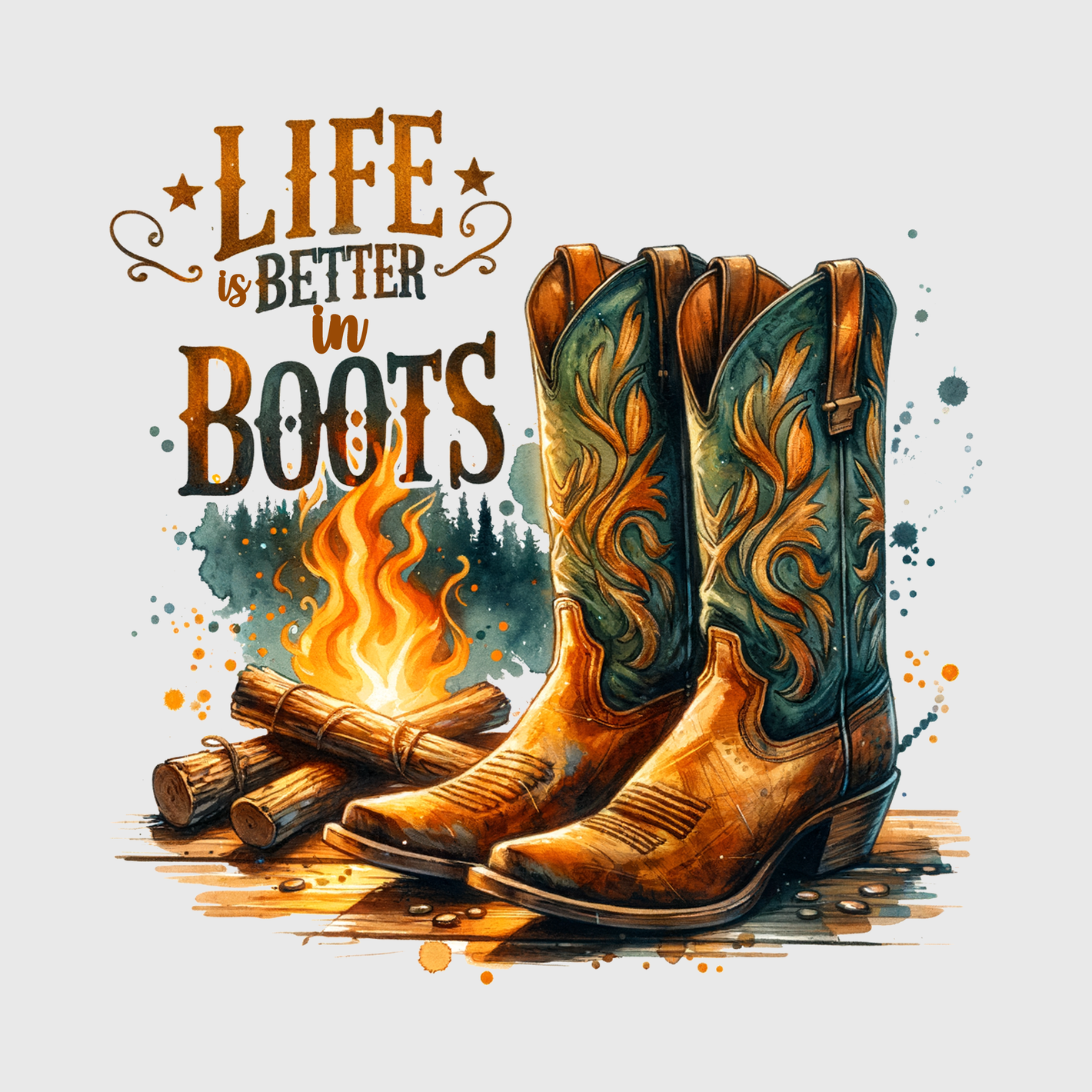 Vintage Boots Rodeo Transfer