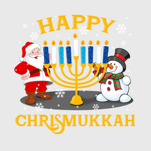 Santa and Menorah Chrismukkah Transfer