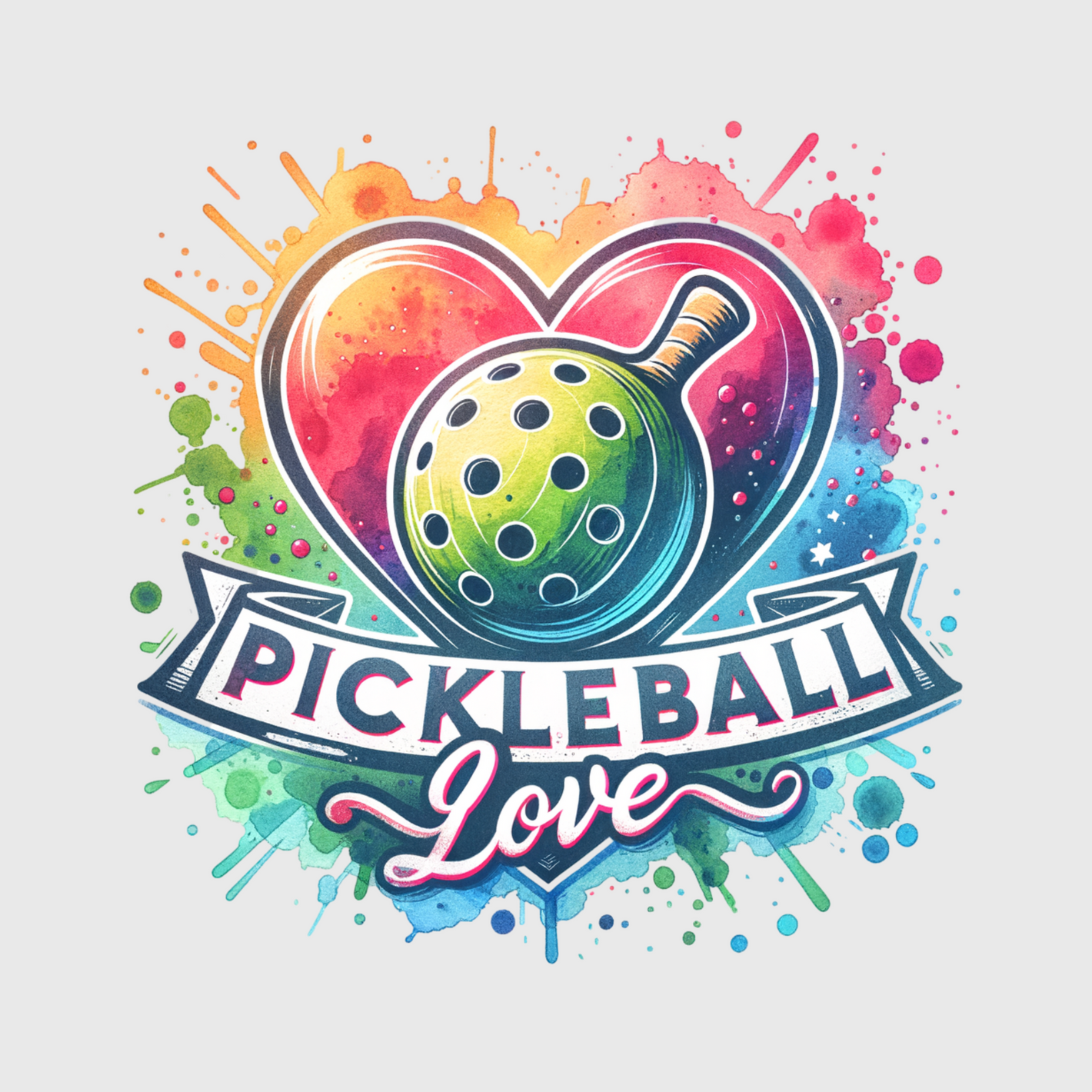 Pickleball Love Heart Transfer