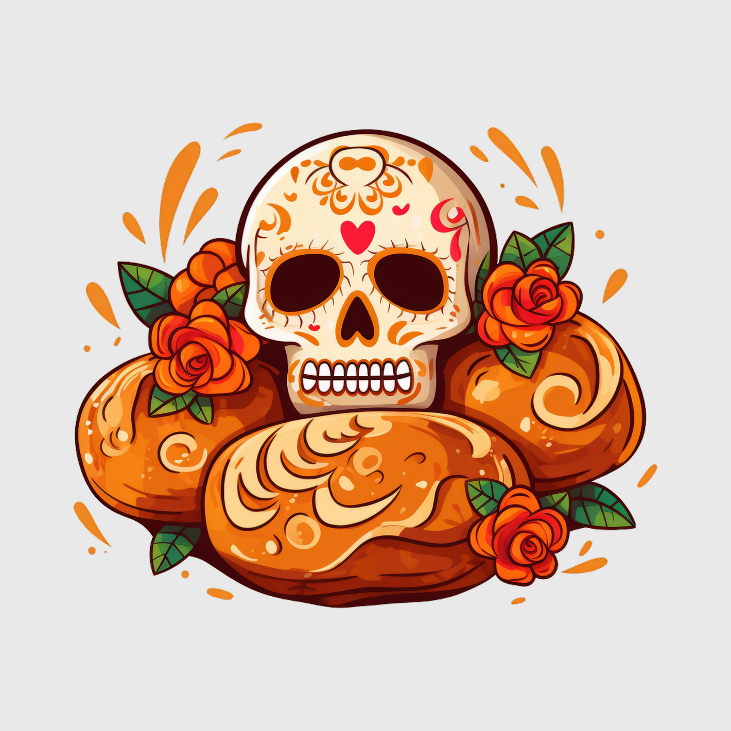 Pumpkin Skull Transfer