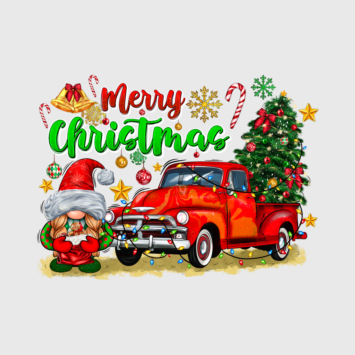 Santa Truck Merry Christmas Transfer