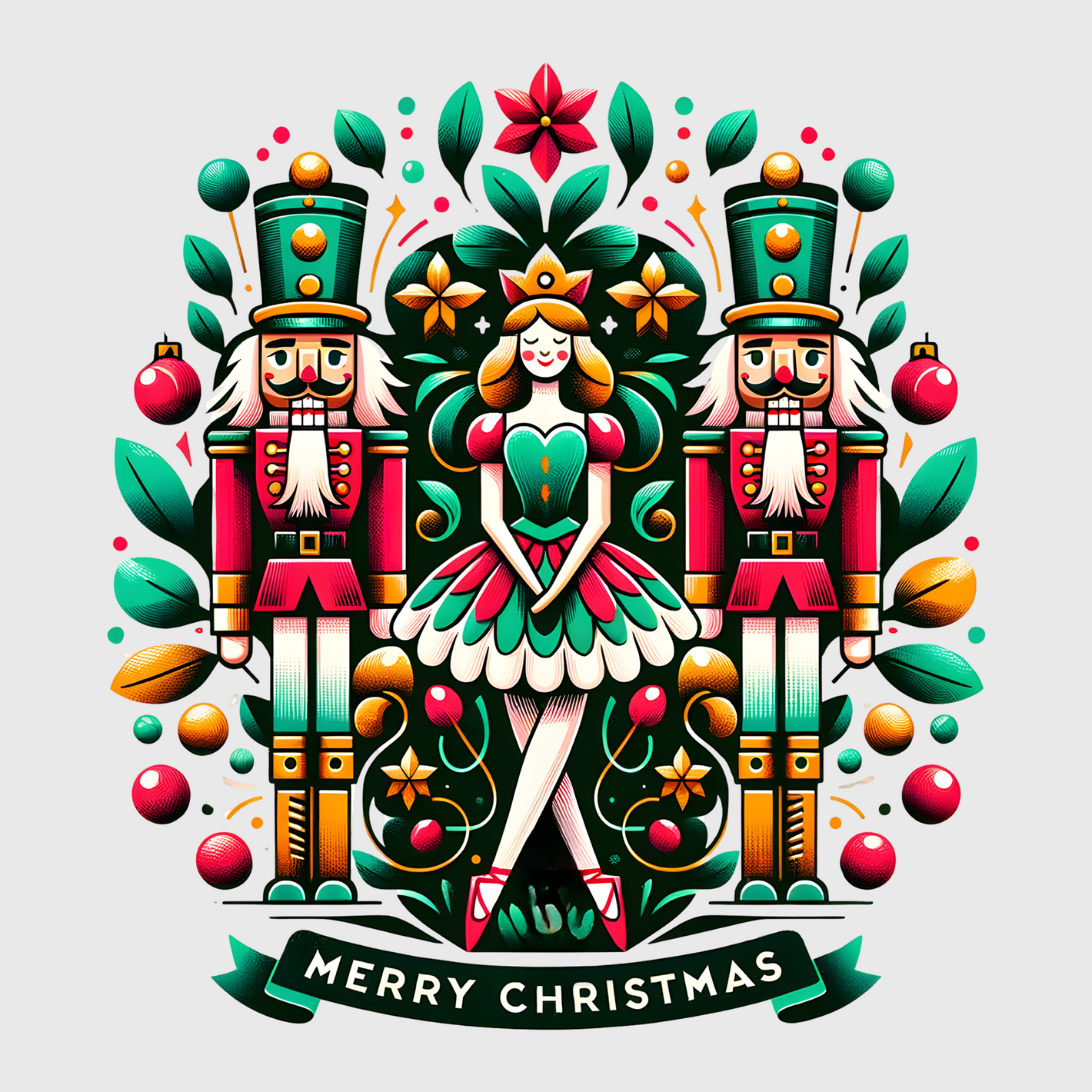 Festive Nutcracker Christmas Transfer