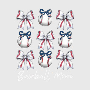 Classic Bow Baseball Mom Transfer