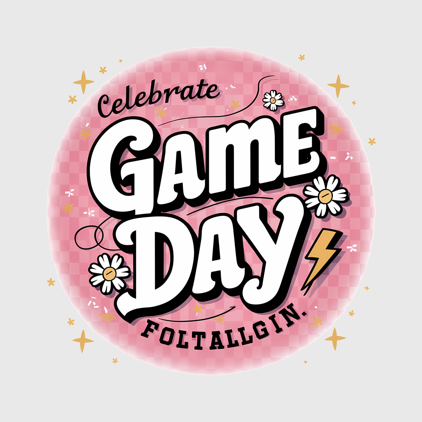 Game Day Pink Confetti Transfer