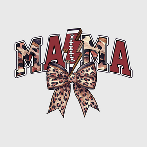 Mama Football Bow Maroon Transfer