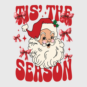 Tis the Season Red Santa Christmas Transfer