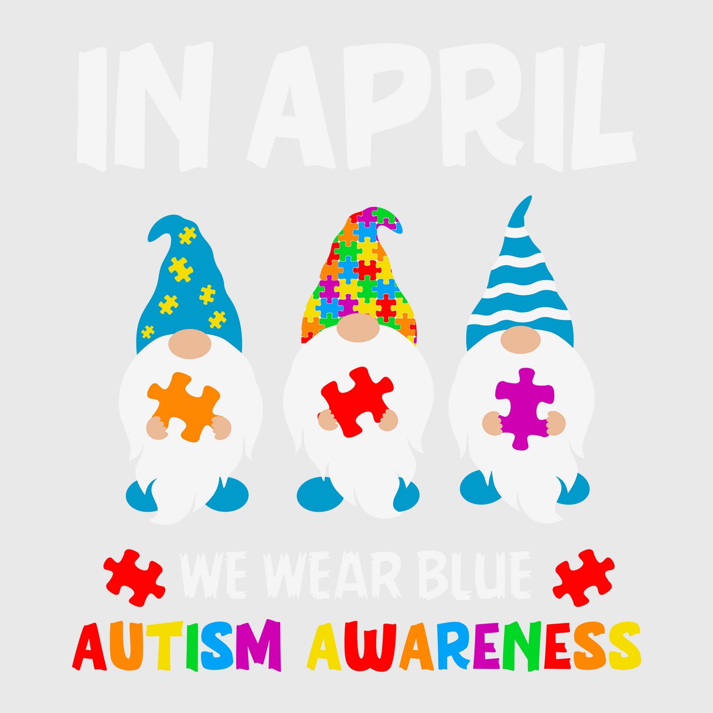 Autism Awareness Gnome Transfer