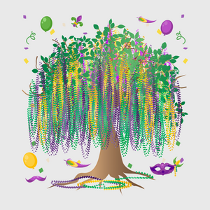 Mardi Gras Beaded Tree Transfer