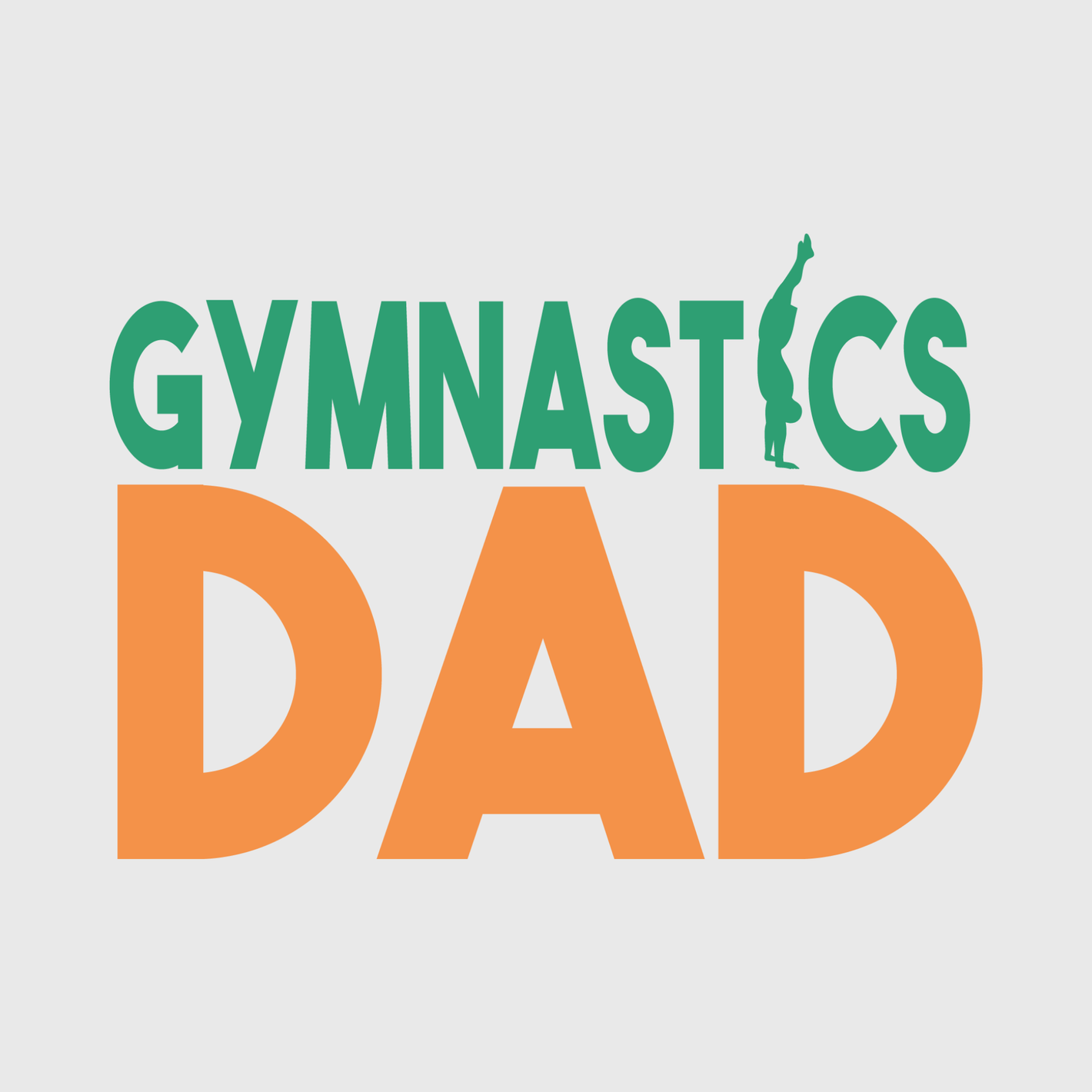 Gymnastics Dad Green Orange Transfer