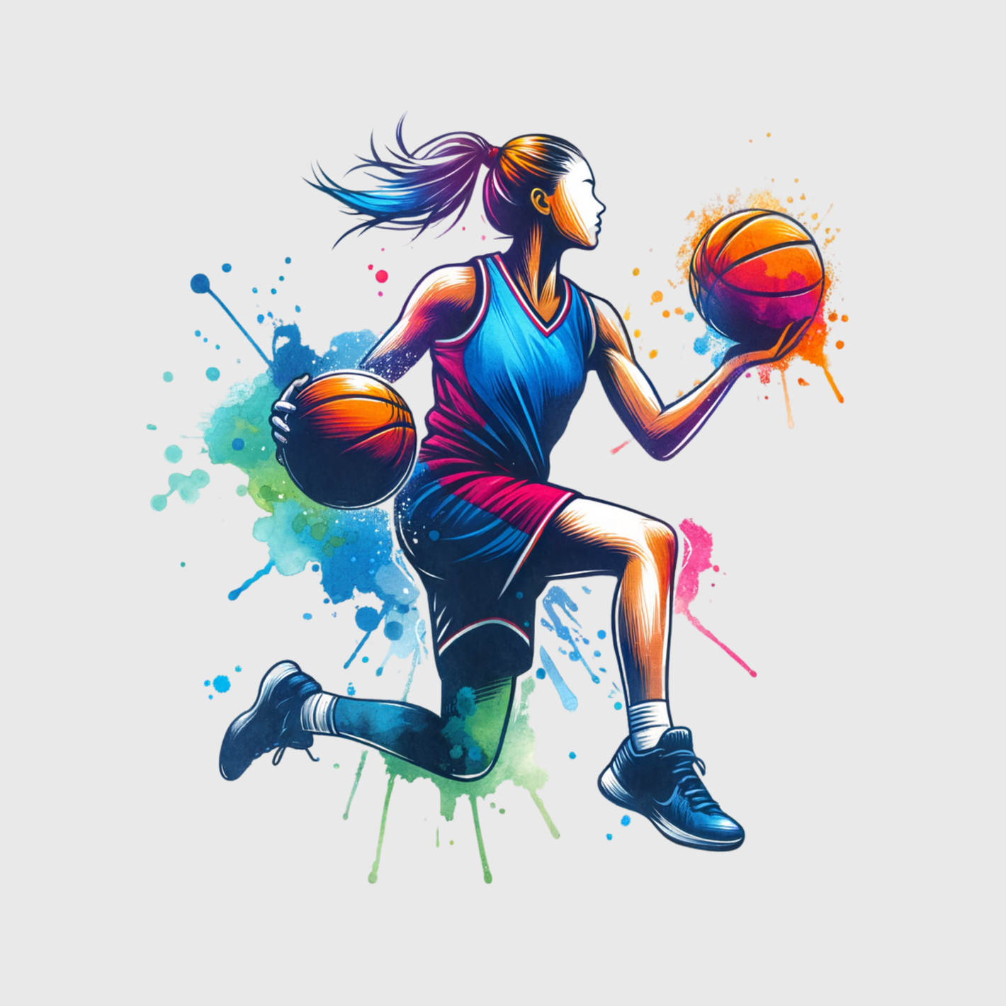 Basketball Action Girl Transfer