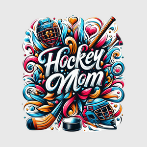 Colorful Ice Hockey Mom Transfer