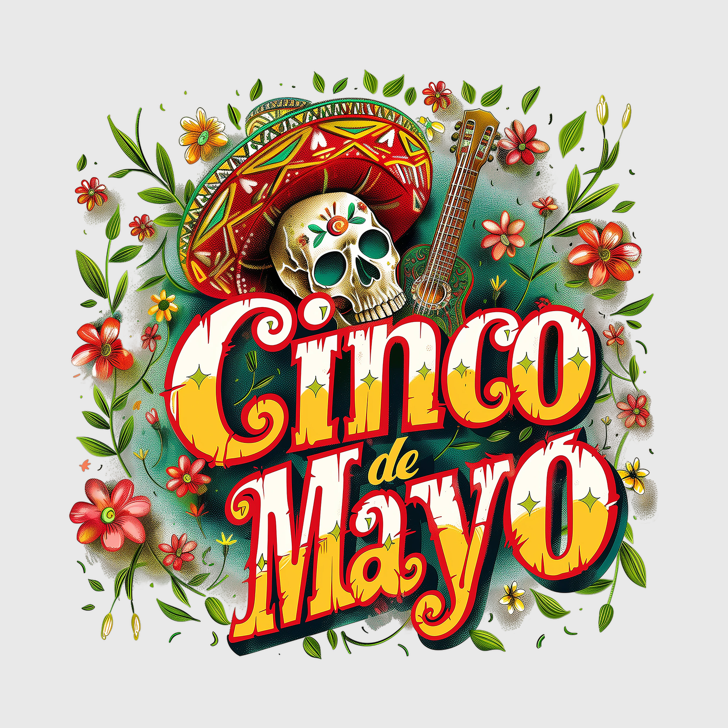 Vibrant Cinco de Mayo Sombrero Transfer