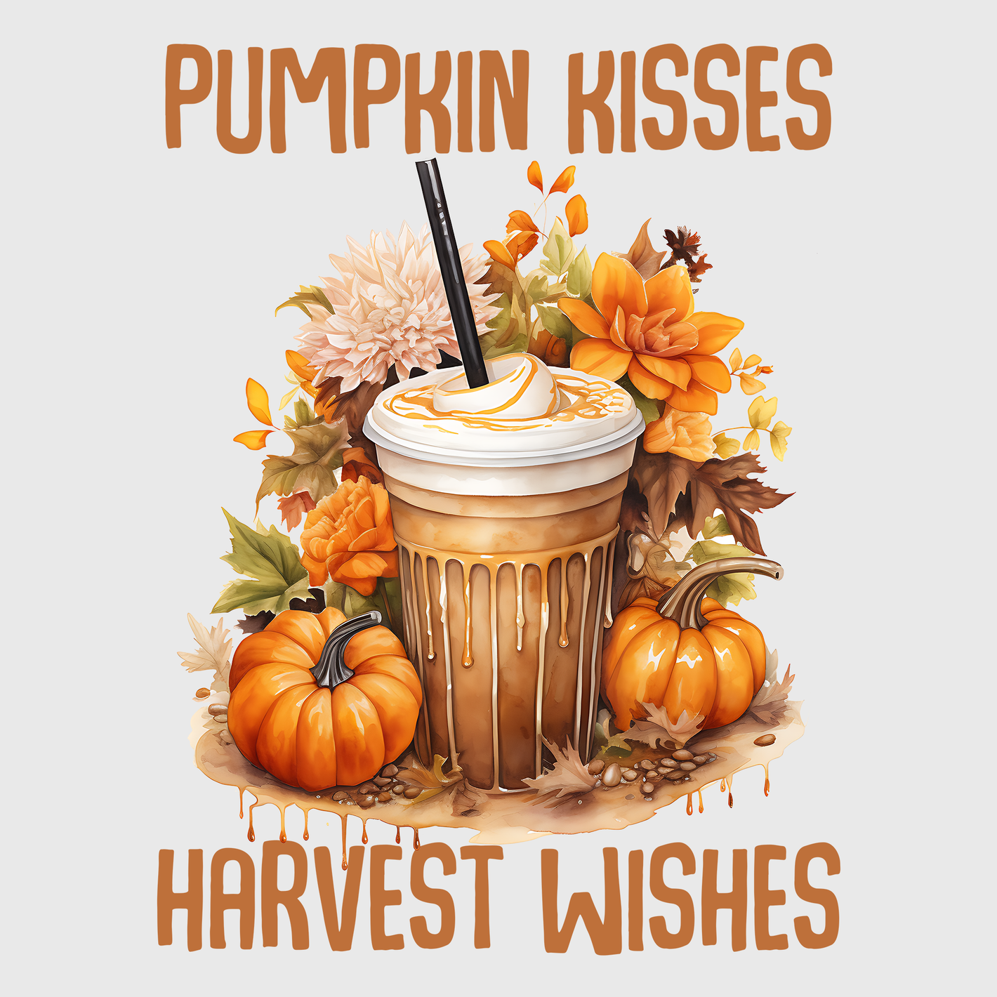 Pumpkin Kisses Harvest Wishes Transfer