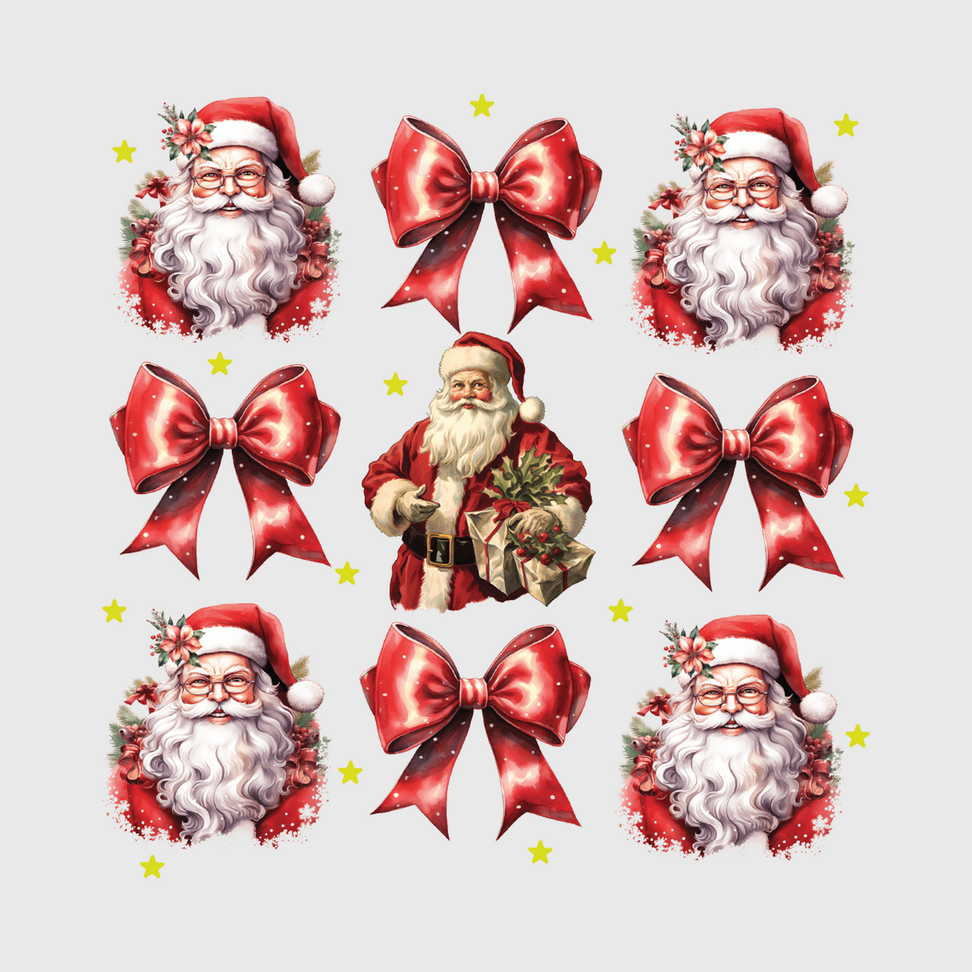 Vintage Santa Christmas Faces Transfer