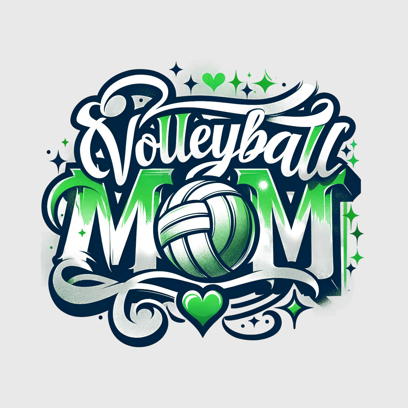 Volleyball Mom Classic Script Transfer