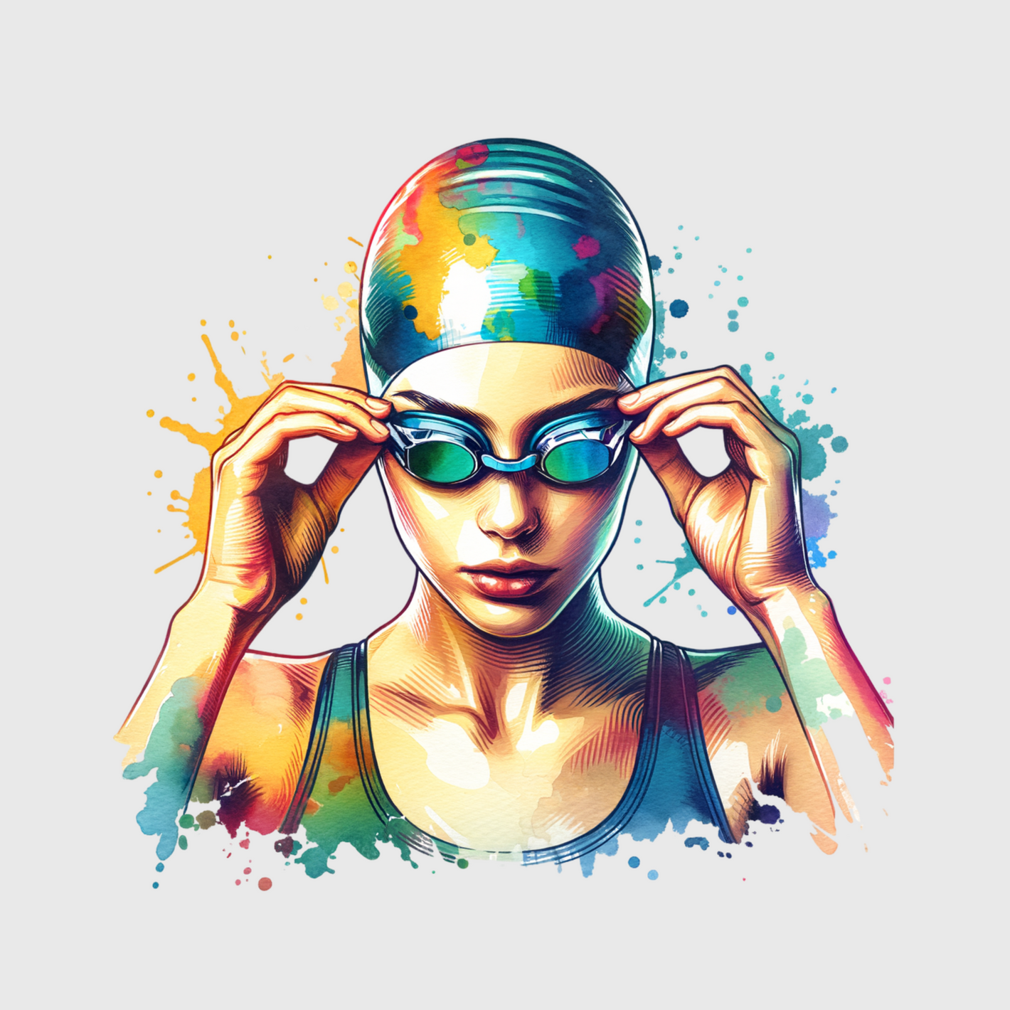 Swimmer with Goggles Transfer