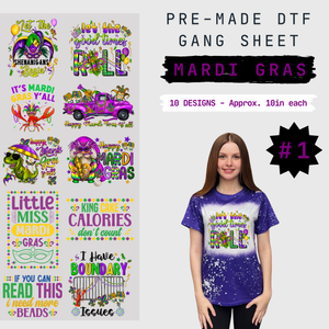 Mardi Gras Pre-Made Gang Sheet - 1