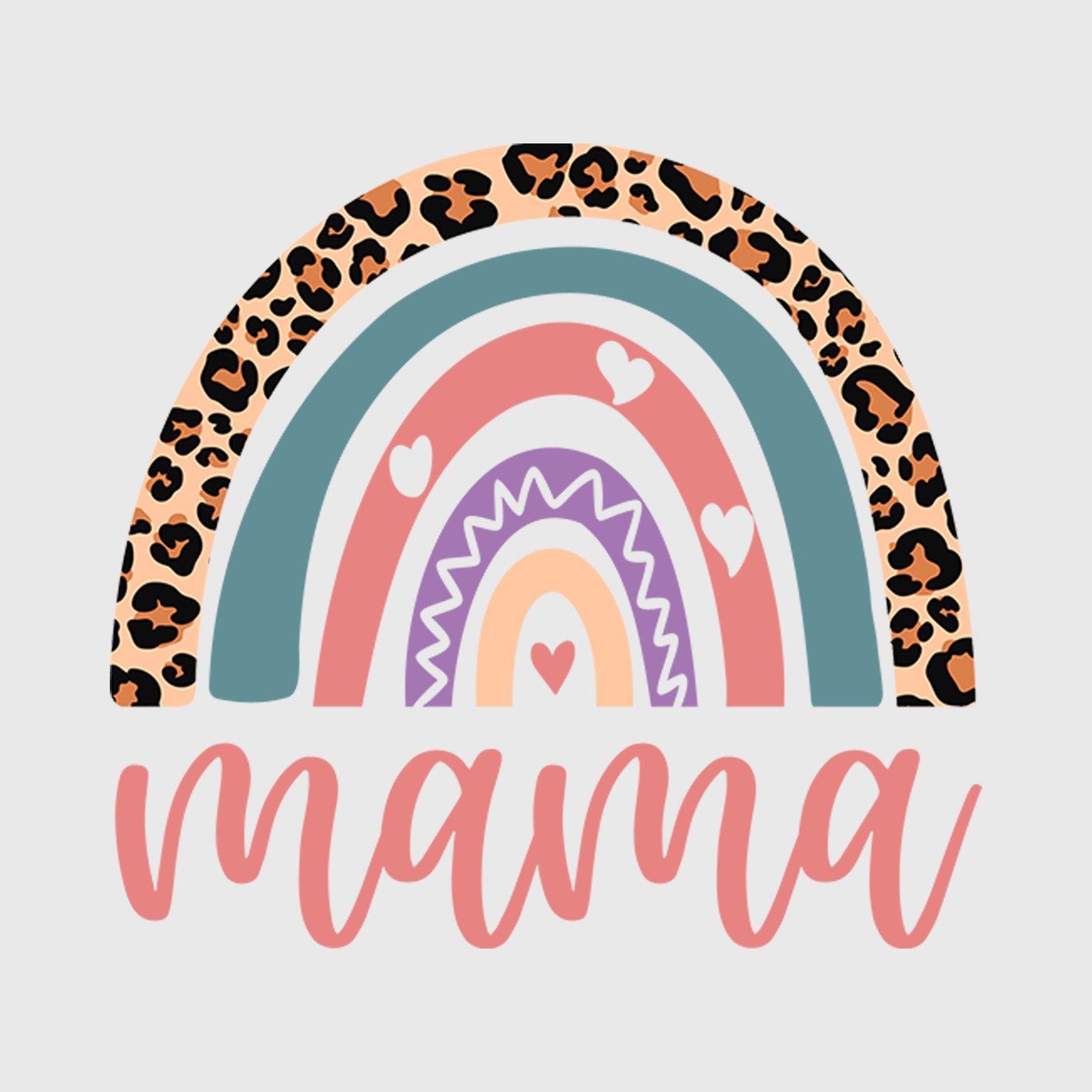 Mama Leopard Rainbow Transfer