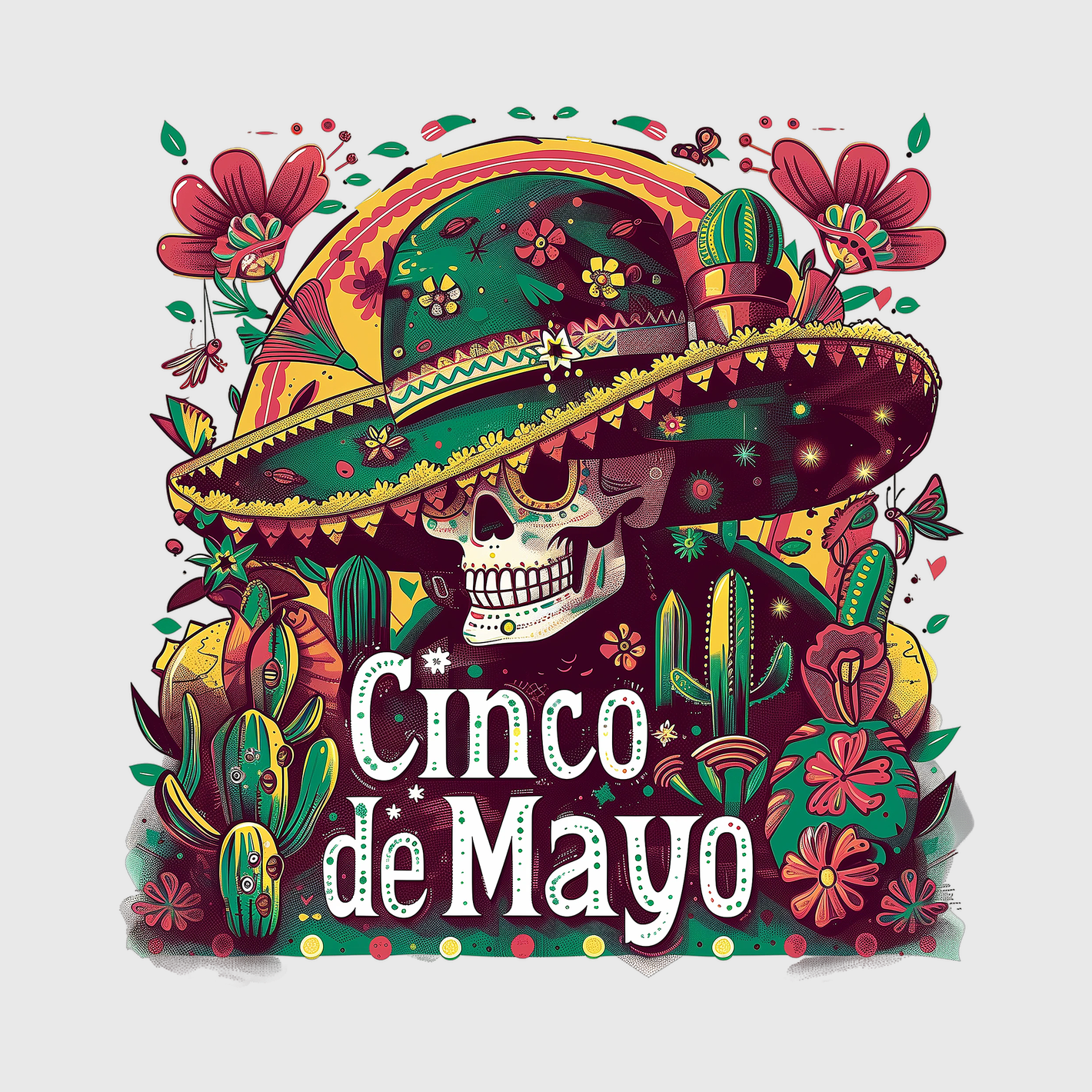 Cinco de Mayo Skull Party Transfer