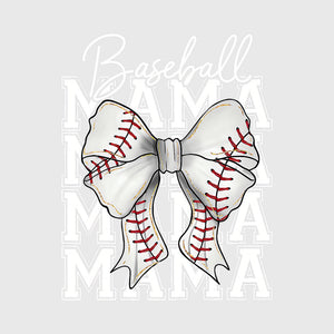 Baseball Mama Stitch Bow Transfer