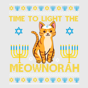 Meow-norah Hanukkah Cat Transfer