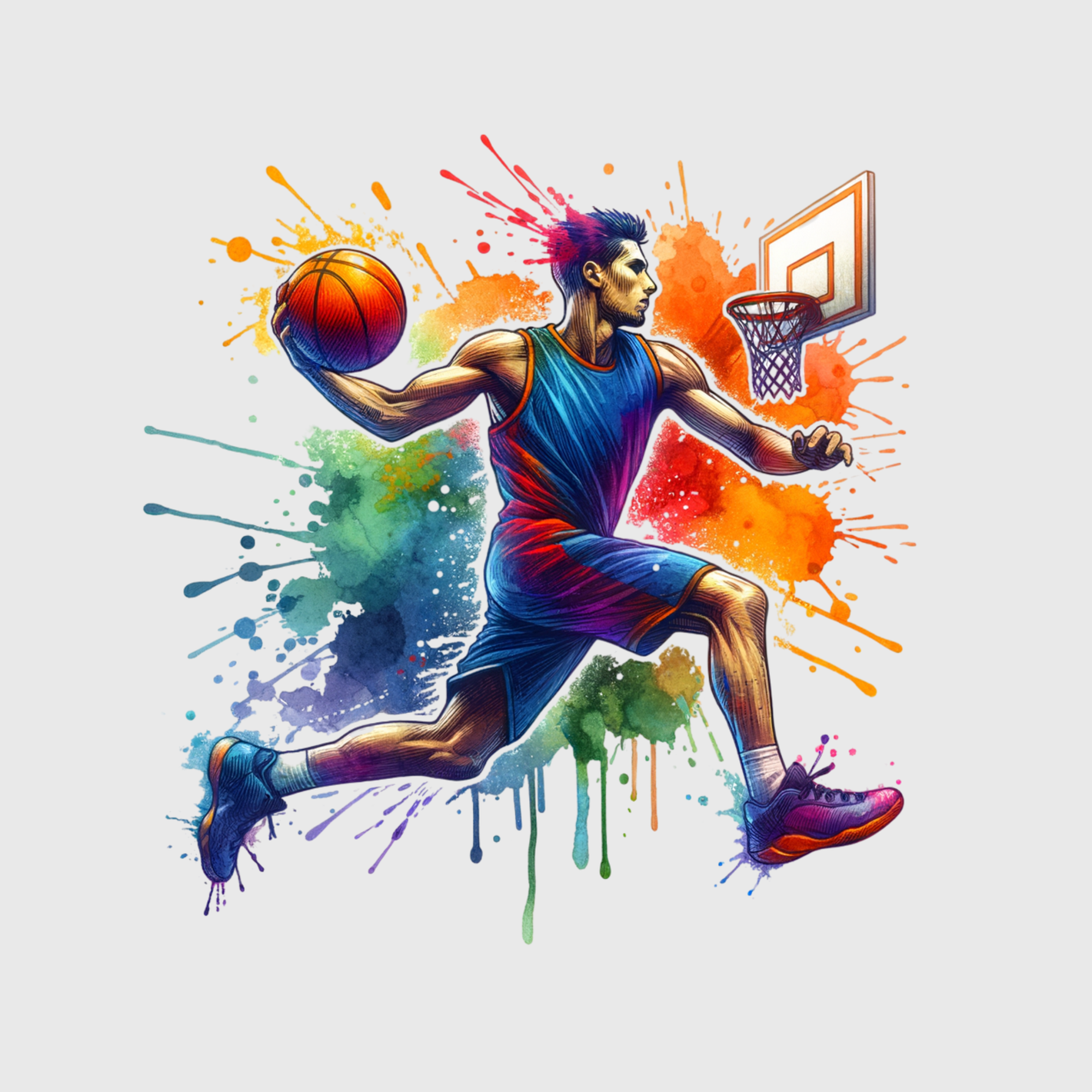 Colorful Basketball Dribble Transfer