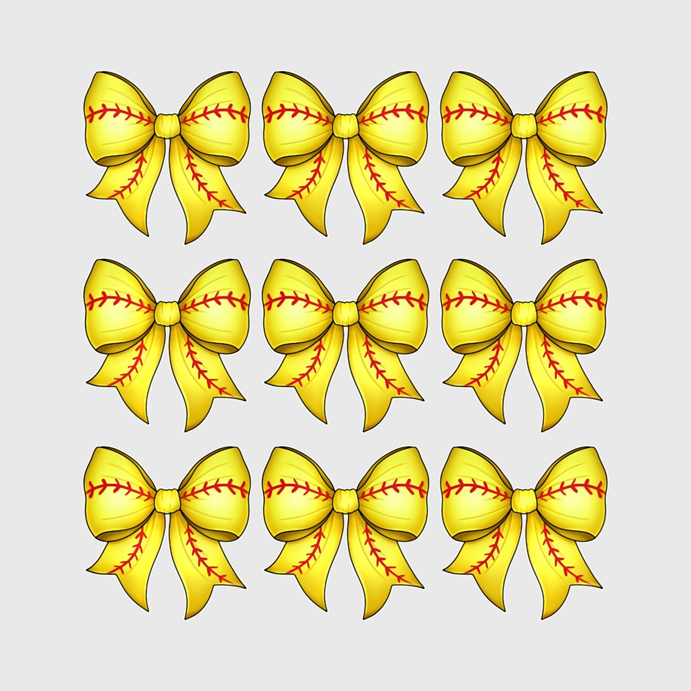 Golden Softball Bow Bundle Transfer