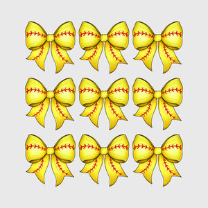 Golden Softball Bow Bundle Transfer