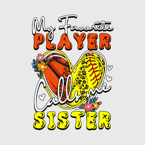 Softball Sister Heart Transfer