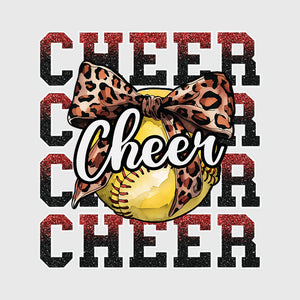 Leopard Bow Cheer Spirit Transfer