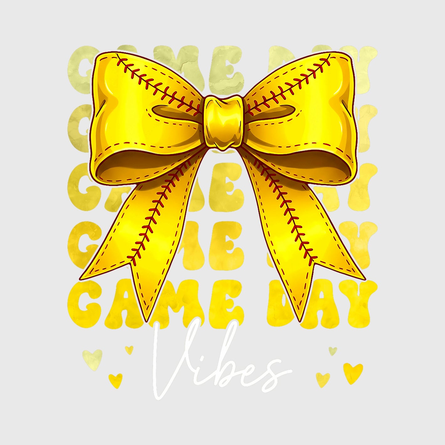 Golden Game Day Bow Transfer