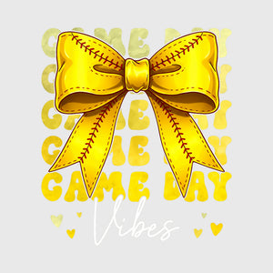 Golden Game Day Bow Transfer