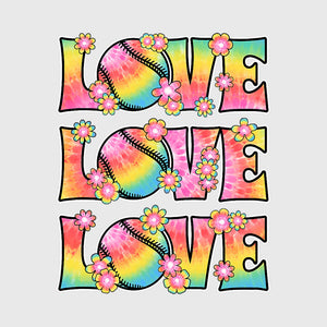 Rainbow Softball Love Transfer