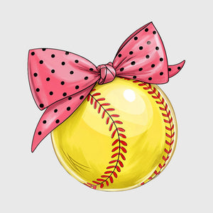 Sweet Stitch Softball Bow Transfer
