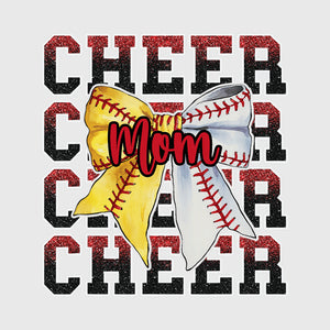 Glitter Cheer Mom Bow Transfer