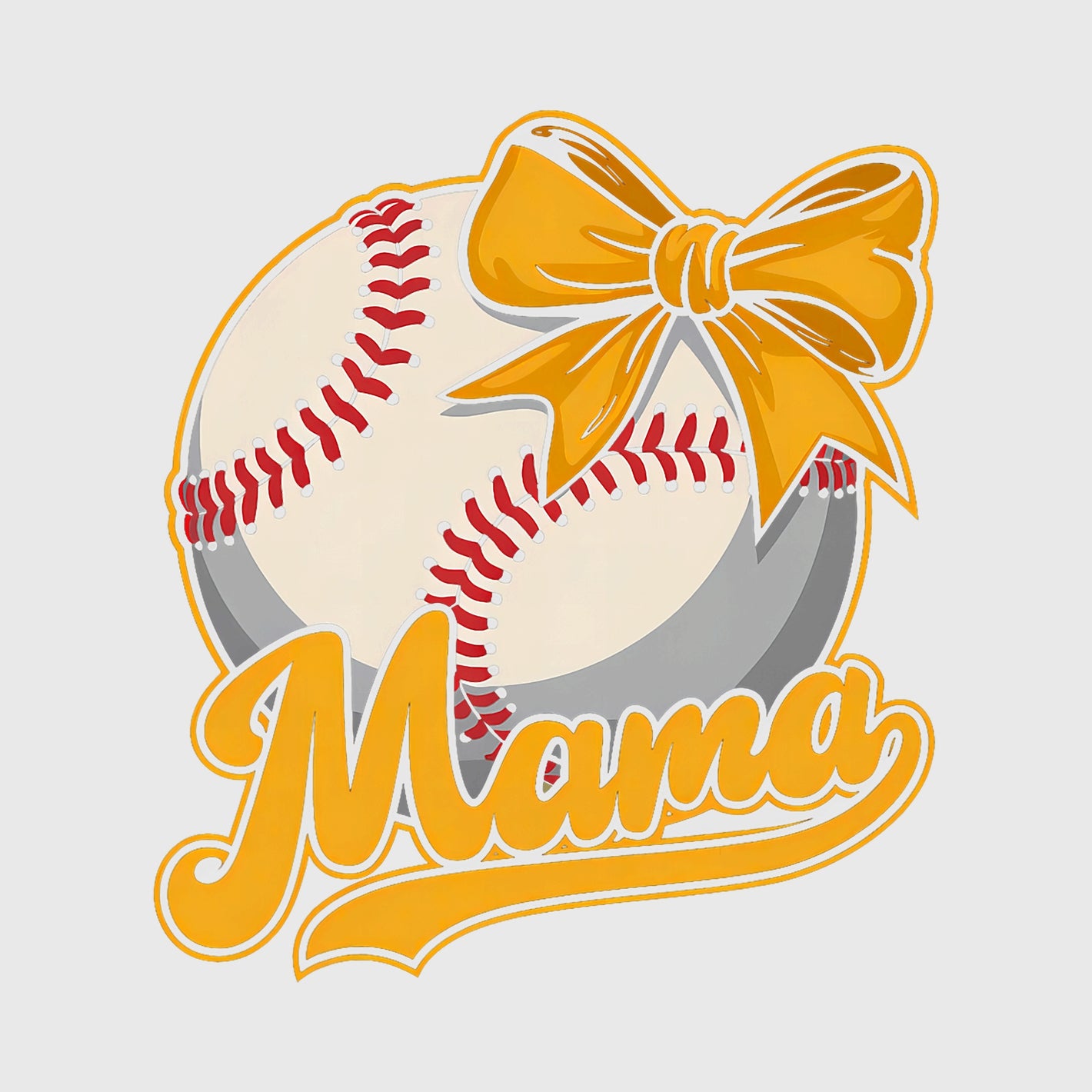 Golden Mama Softball Bow Transfer