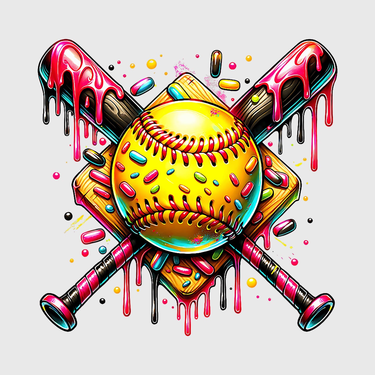 Neon Drip Softball Crossbats Transfer