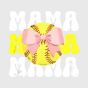 Pink Bow Mama Softball Transfer