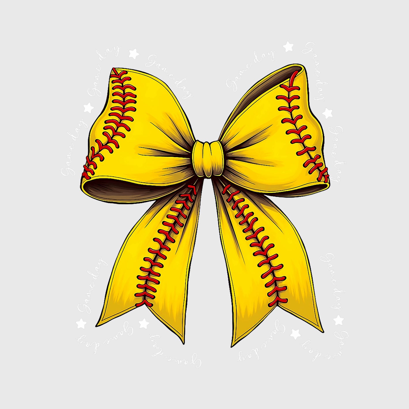 Classic Softball Stitch Bow Transfer