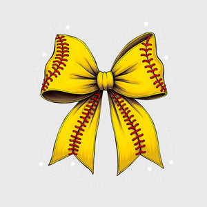 Classic Softball Stitch Bow Transfer
