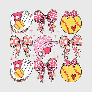 Sweet Bow Softball Icons Transfer