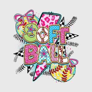 Retro Pop Softball Vibes Transfer