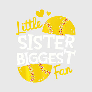 Little Sister Softball Fan Transfer